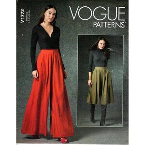 Vogue V1772 Misses S to XXL Wide Legged Palazzo Pants Uncut Sewing Pattern